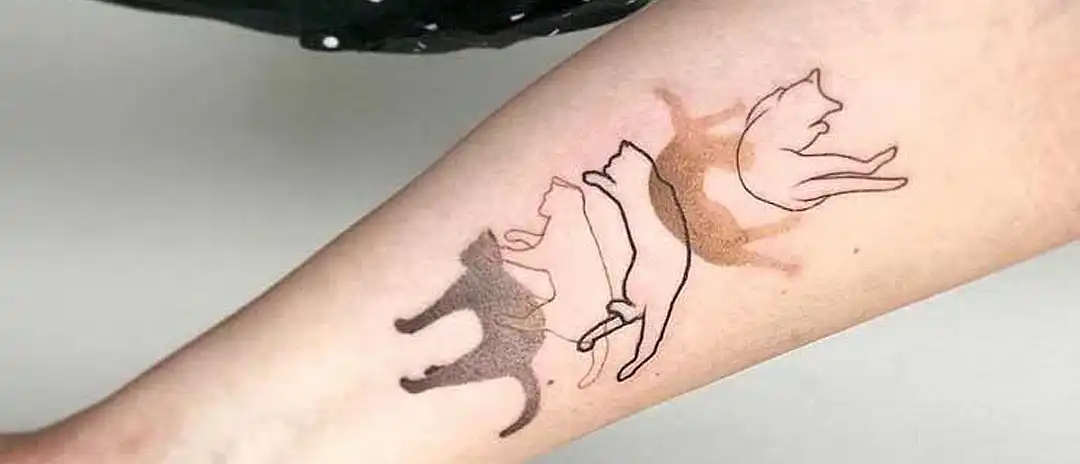 los-gatos-en-los-mini-tatuajes-pequenos