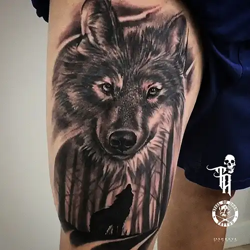 tattoos realismo lobos por Tony Atichati