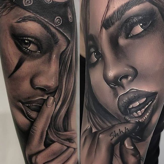 Tatuajes realismo por Tony black chicanas