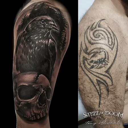Cover up tattoo por Tony Black, experto en tapar tatuajes en Barcelona